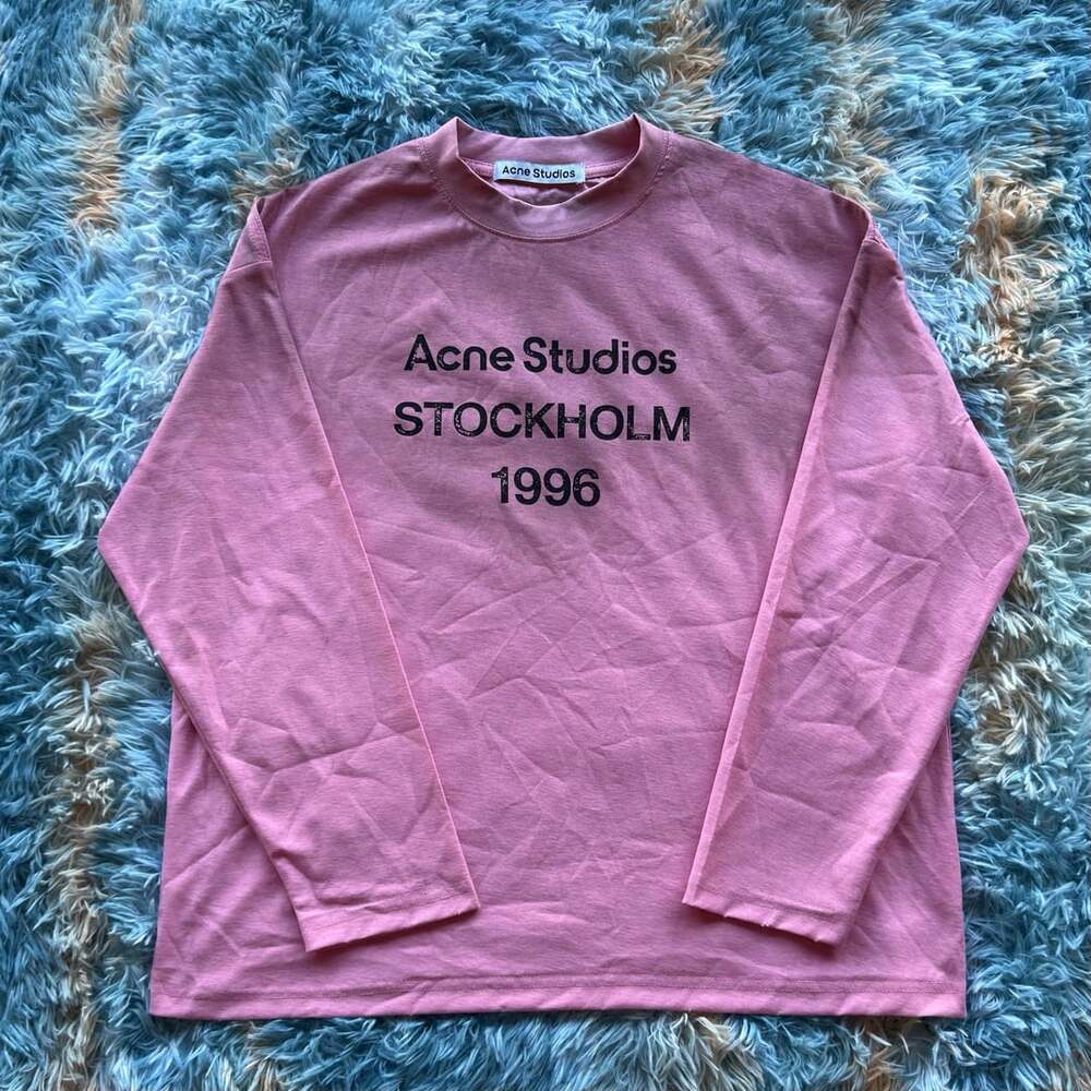 Acne Studios Stockholm 1996 Long Sleeve T-Shirt Cotton pink